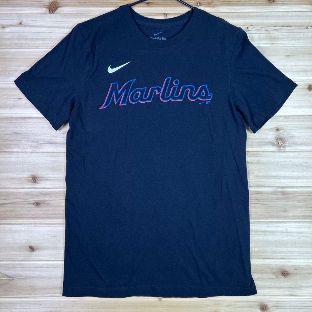 Nike MLB Miami Marlins Jazz Chisholm Jr #2 T-Shirt Mens Small Black The Nike Tee